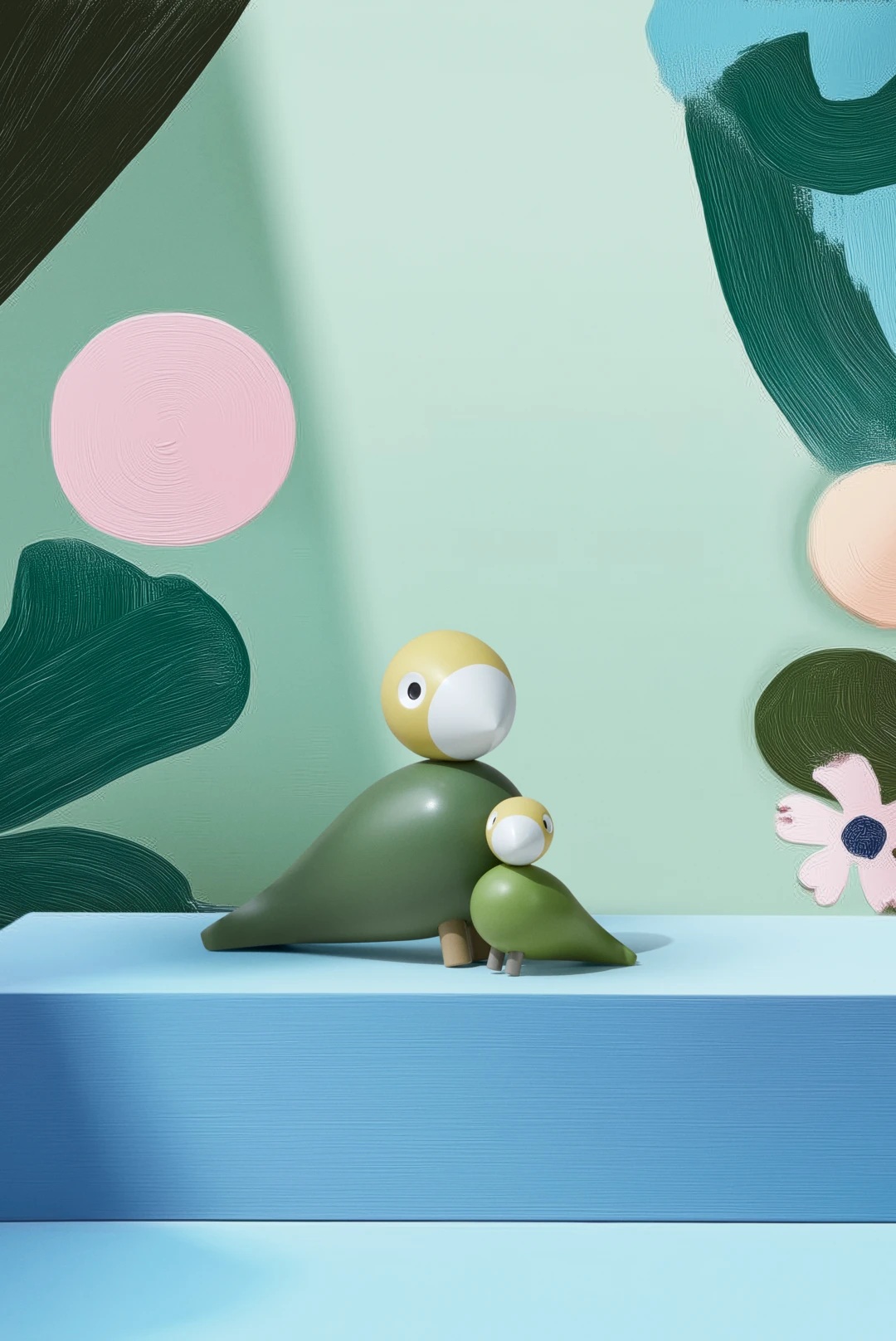 Liv & Lykke Grün Singvögel Holzfigur Kay Bojesen 