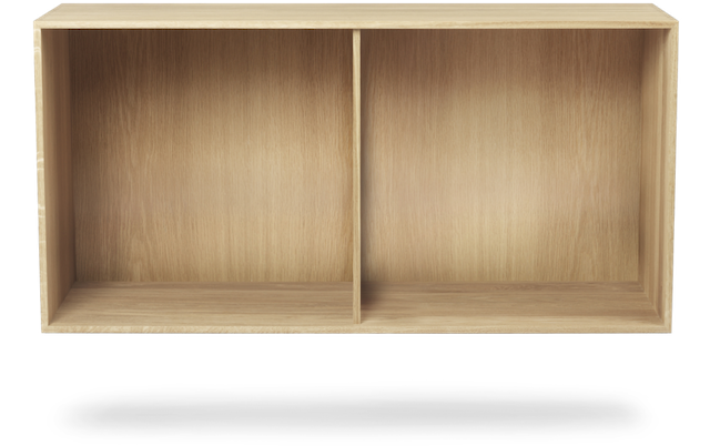 Horizontales FK63 Bücherregal von Carl Hansen & Søn, 36 cm tief, aus hellem Holz.