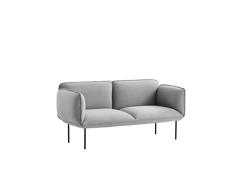 Nakki 2-Sitzer Sofa Woud kvadrat grau