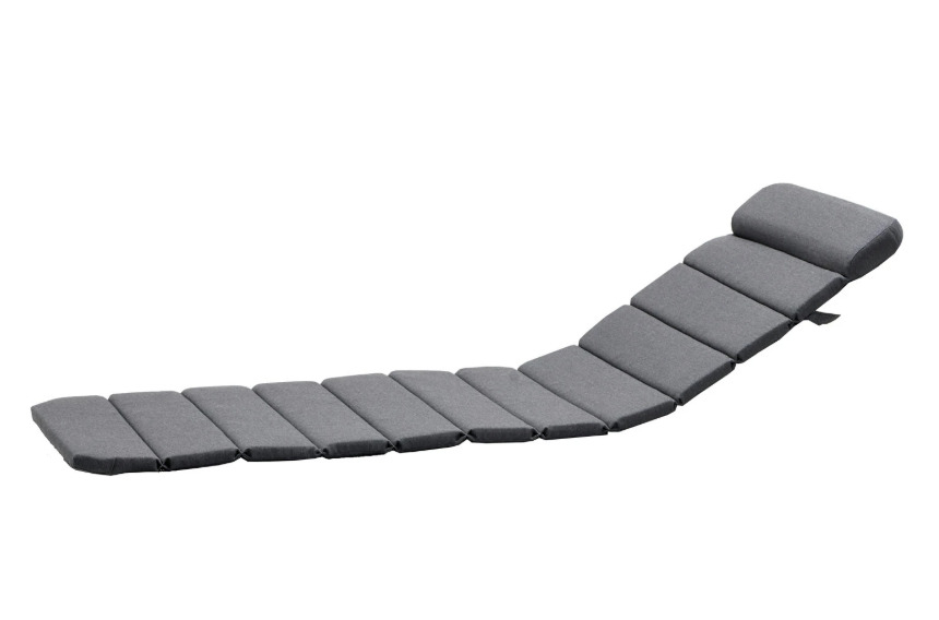 Graues Breeze Kissen für Cane-Line Sonnenliege, Outdoor Liegenauflage mit Kopfkissen, bequeme Gartenmöbel Polster.