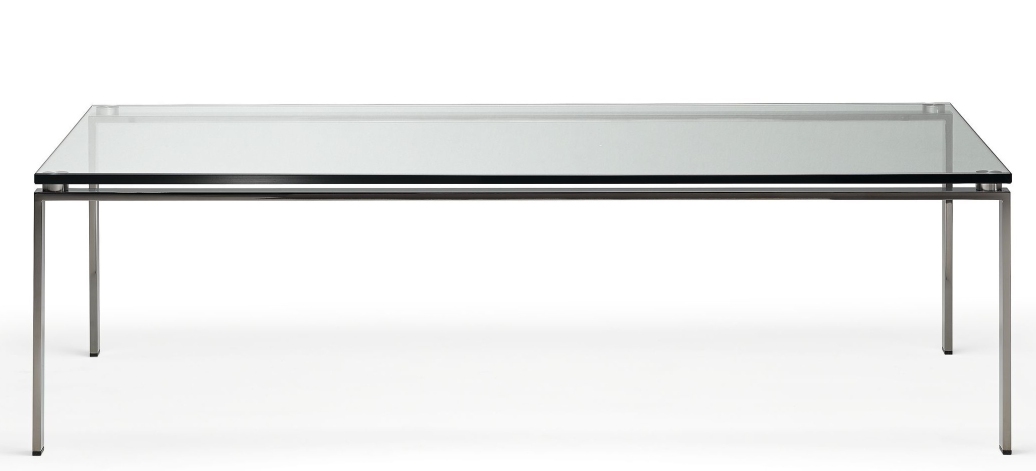 FOSTER 500 Tisch von Walter Knoll mit Glasplatte und filigranem Stahlgestell. Moderner Esstisch.