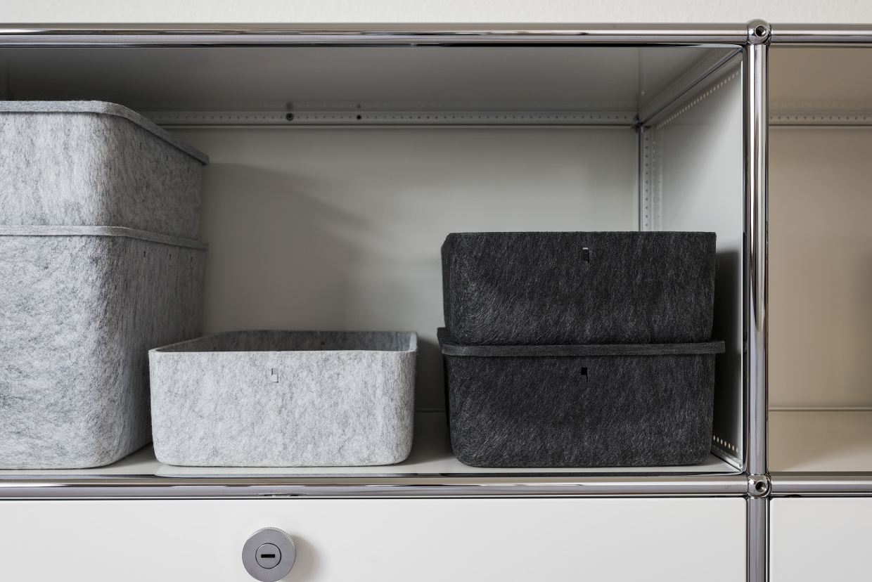 USM Haller Inos Box tief mit Unterteilung quer / längs 