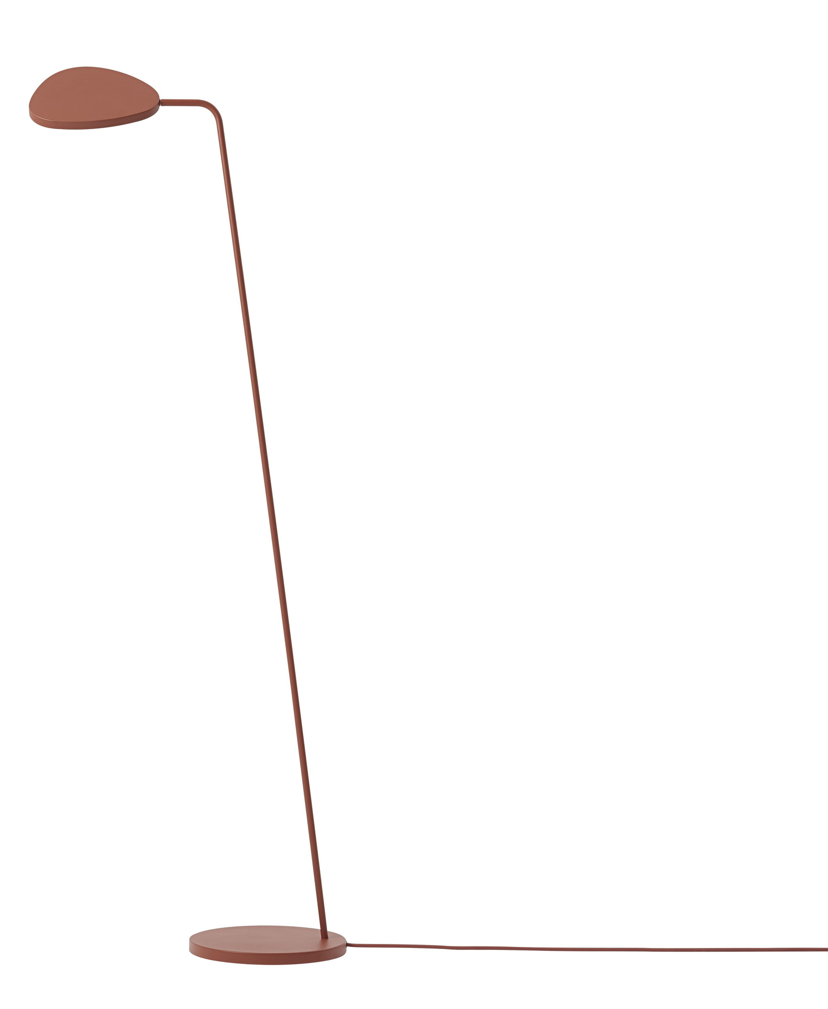 Minimalistische Leaf Stehleuchte von Muuto in Kupferbraun: Moderne Bodenleuchte für Wohnzimmer und Büro.