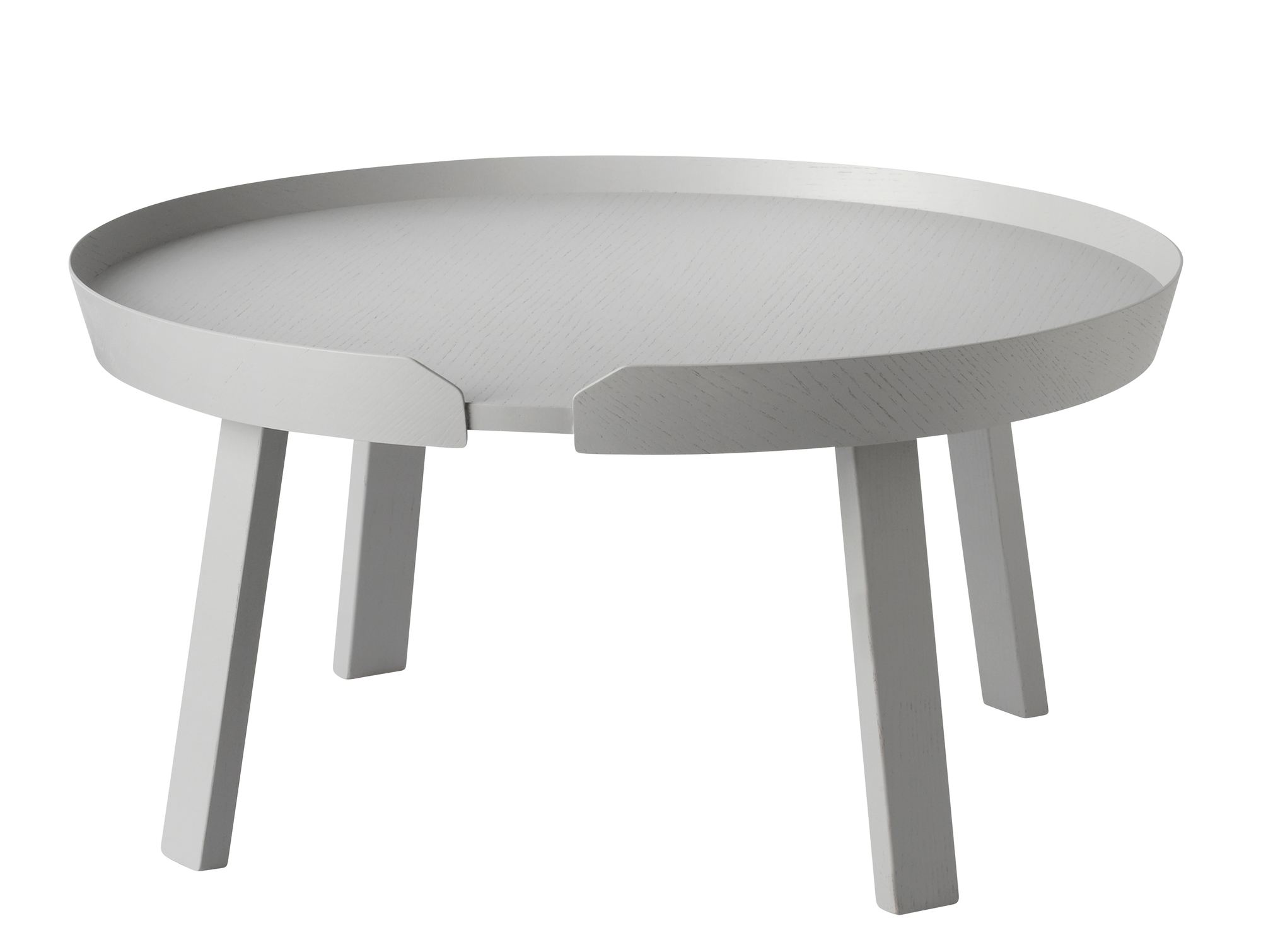 Grauer "Around" Couchtisch von Muuto, große Ausführung, aus Eichenholz, modernes Design.