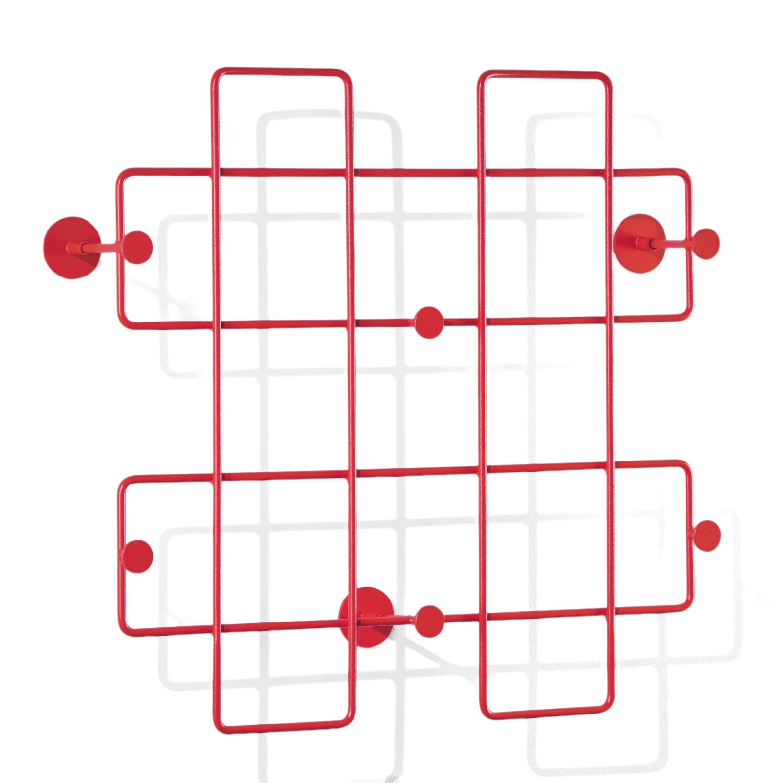 Blutorange Bazar Wandgarderobe mit Haken, moderne Garderobenlösung aus Metall für Flur und Eingangsbereich.