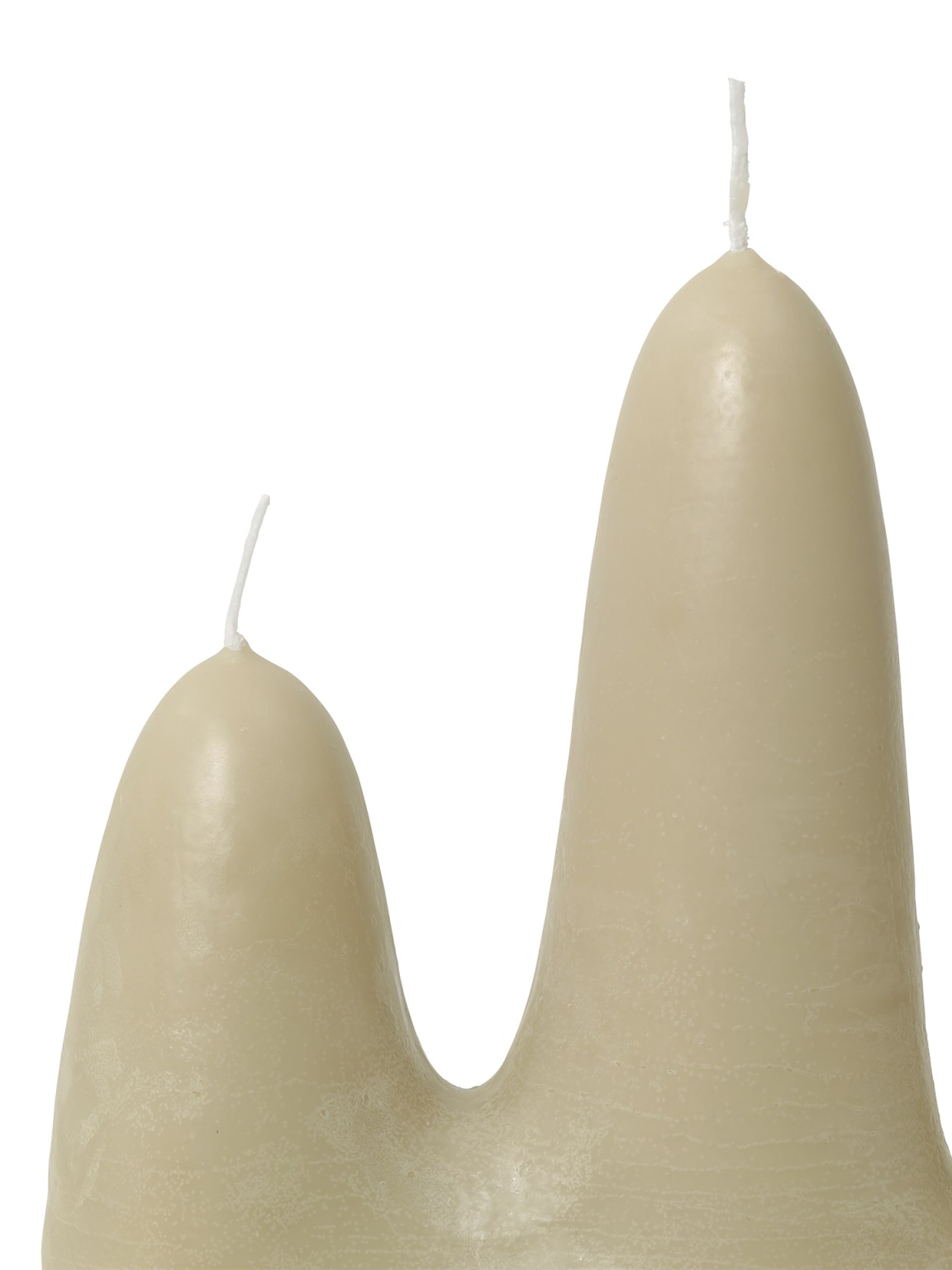 Beige Stala Candle Kerze von Ferm Living mit zwei Dochten, dekorative Stumpenkerze.