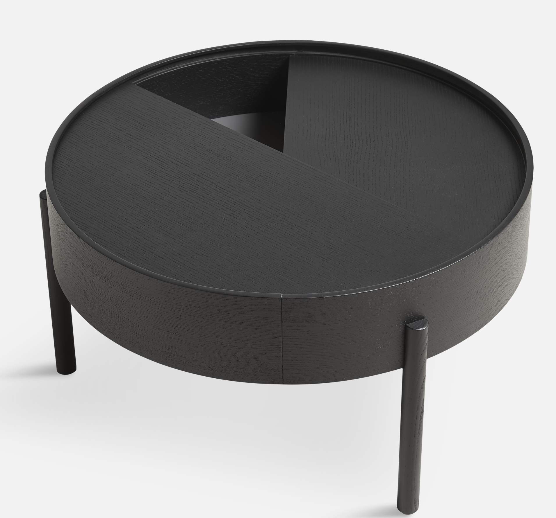 Arc Couchtisch Ø 66 cm Woud | Schwarz lackierte Esche | WOUD 110515