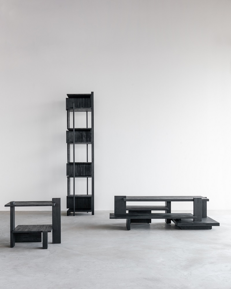 Teak Abstract Coffee table Couchtisch Schwarz Ethnicraft