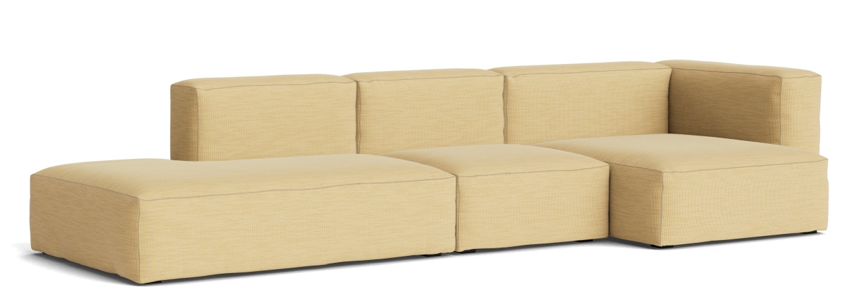 Mags Soft Sofa 3-Sitzer Combination 4 mit Armlehne rechts Hay Stoff Yuma 833 mit Beige Naht