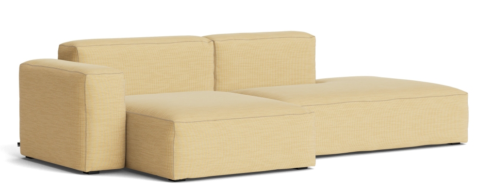 Mags Soft Sofa Low 2,5-Sitzer Combination 3 mit Armlehne links Hay Stoff Yuma 833 mit Beige Naht