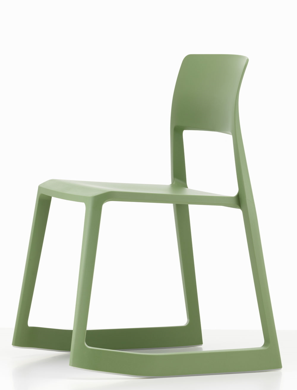 Vitra Tip Ton RE Stuhl in Industriegrün: Moderner Kunststoffstuhl für Büro und Zuhause, ergonomisches Design.