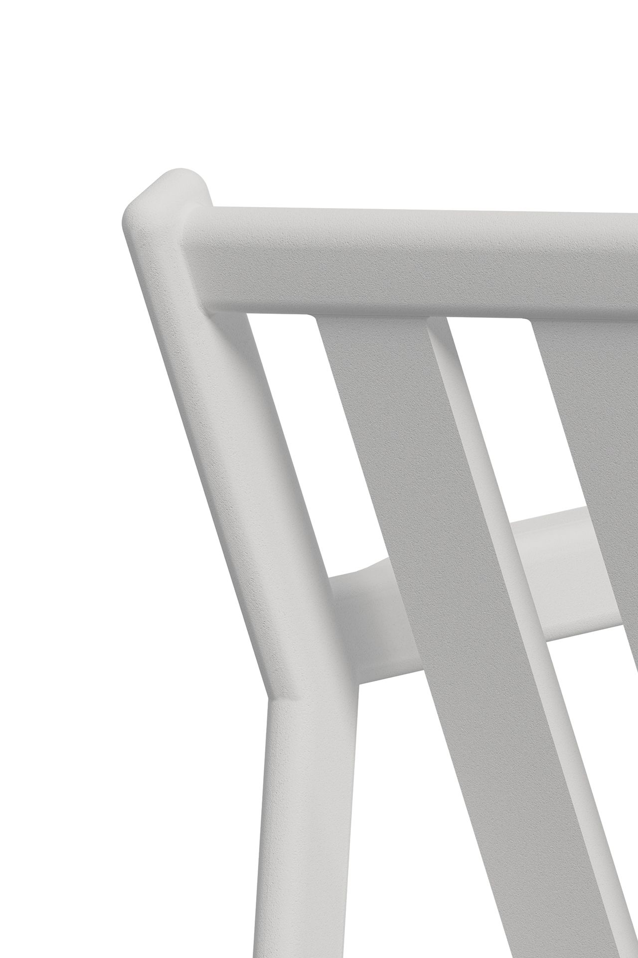 Detailaufnahme: Weiße Aluminium Rückenlehne des Jack Outdoor Sofas von Ethnicraft.