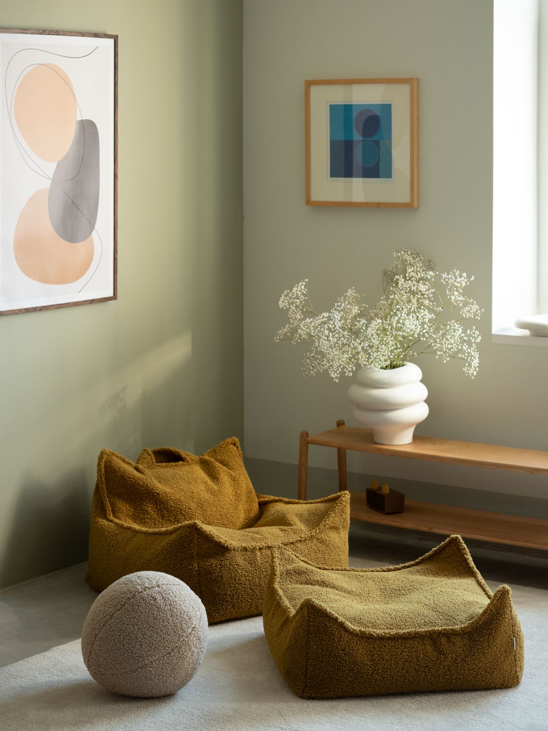 Kindersitzsack Sessel Teddystoff Ahorn Wigiwama