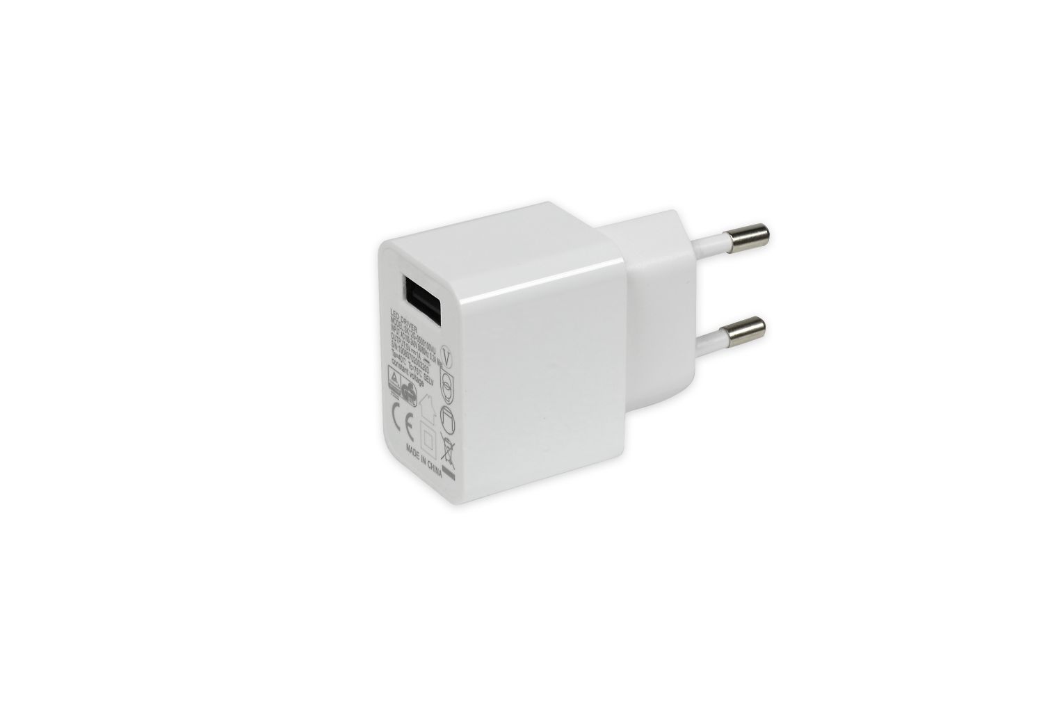 Weißes Netzteil für die Moree Louis Solar Laterne zum Aufladen des Akkus.