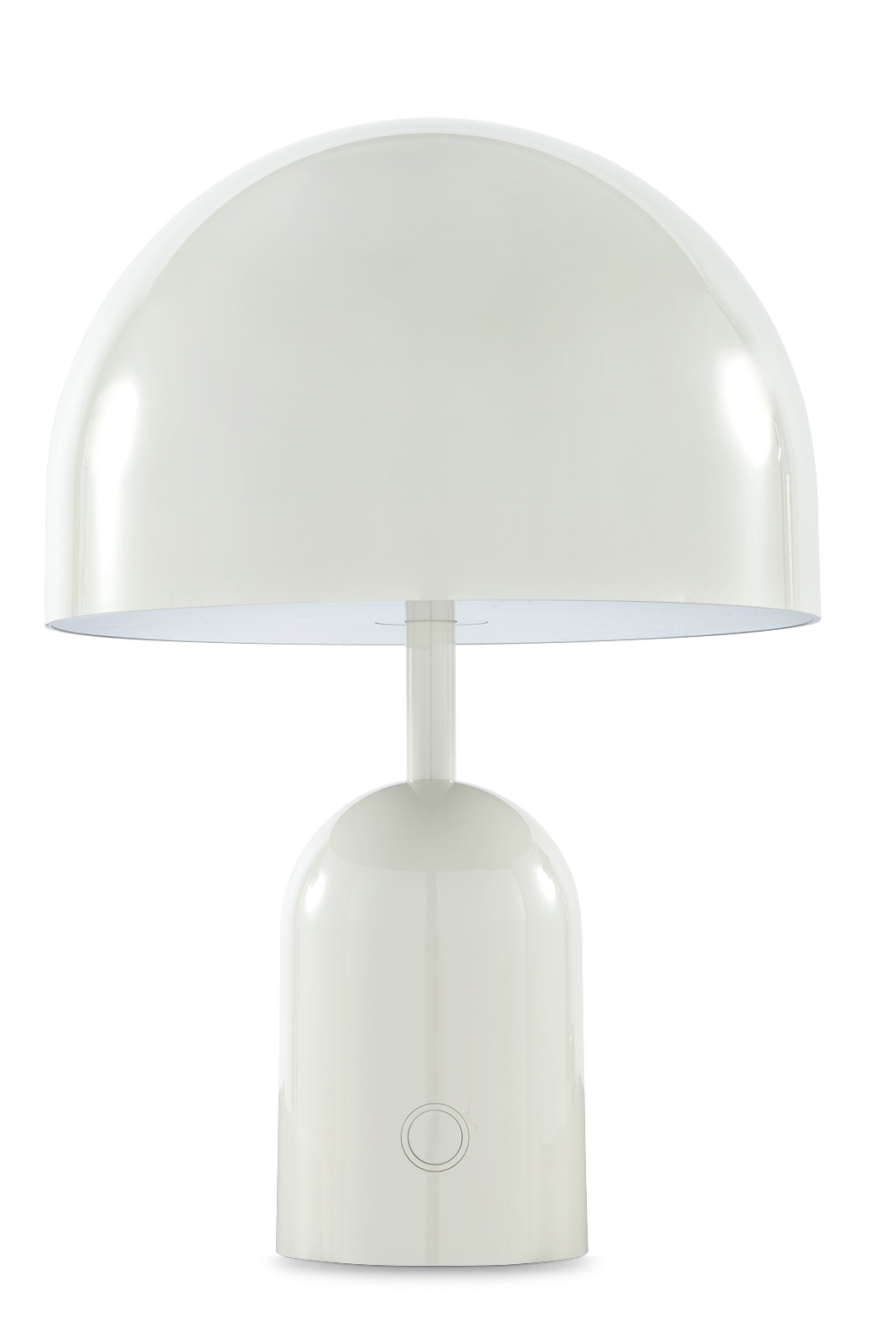 Hellgraue Bell Portable LED Tischleuchte von Tom Dixon, Akkuleuchte für Innen und Außen.