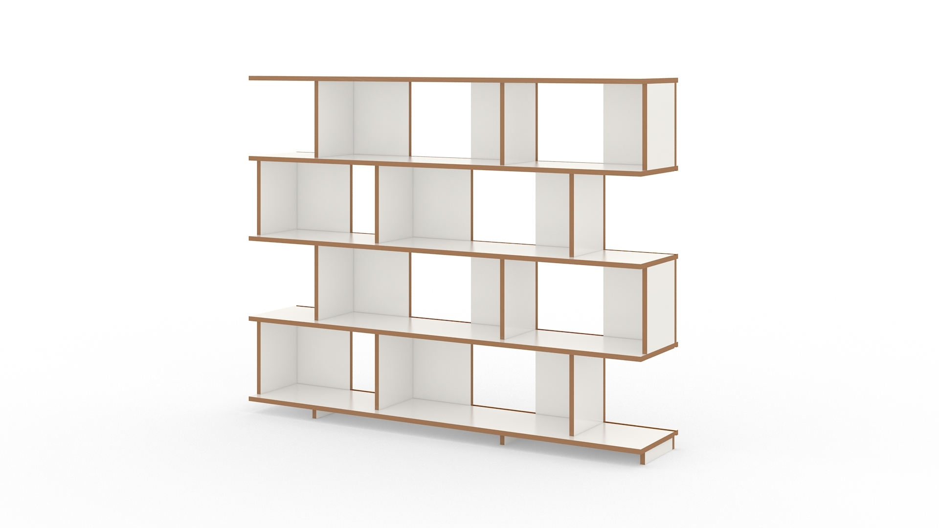 Weißes Tojo Regal Anbaumodul mit Holzrahmen, modernes Bücherregal für Wohnzimmer und Büro.