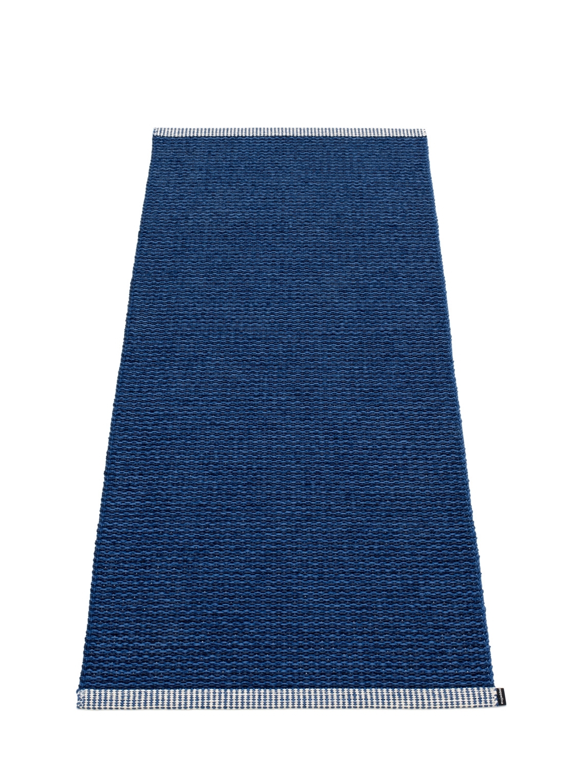 Blauer Pappelina Mono Kunststoffteppich 60x250 cm, gewebter Teppich für Innen- und Außenbereich.