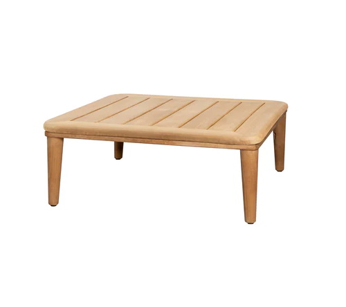 Quadratischer Capture Couchtisch von Cane-Line aus Teakholz für den Außenbereich.