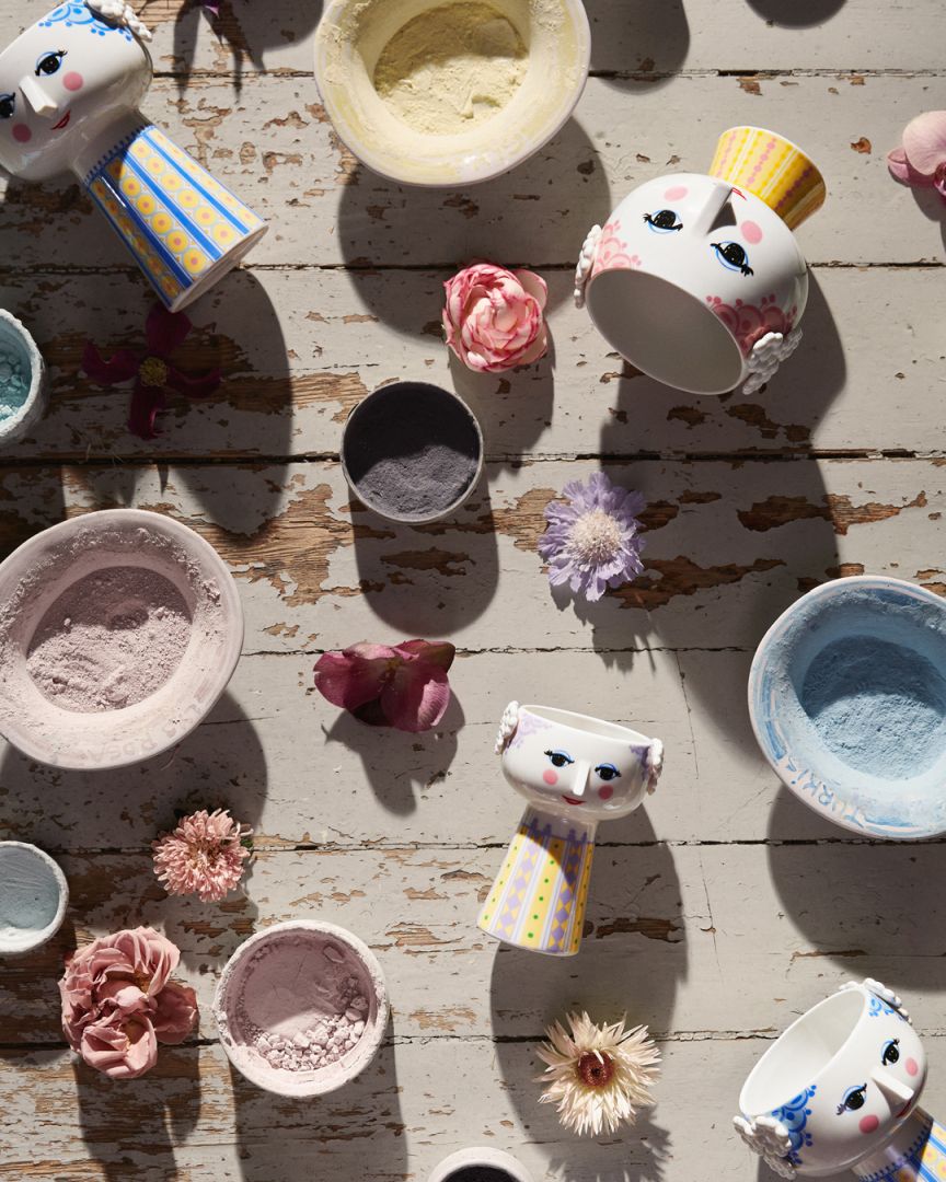 Eva Vase H18,5cm hellblau Bjørn Wiinblad