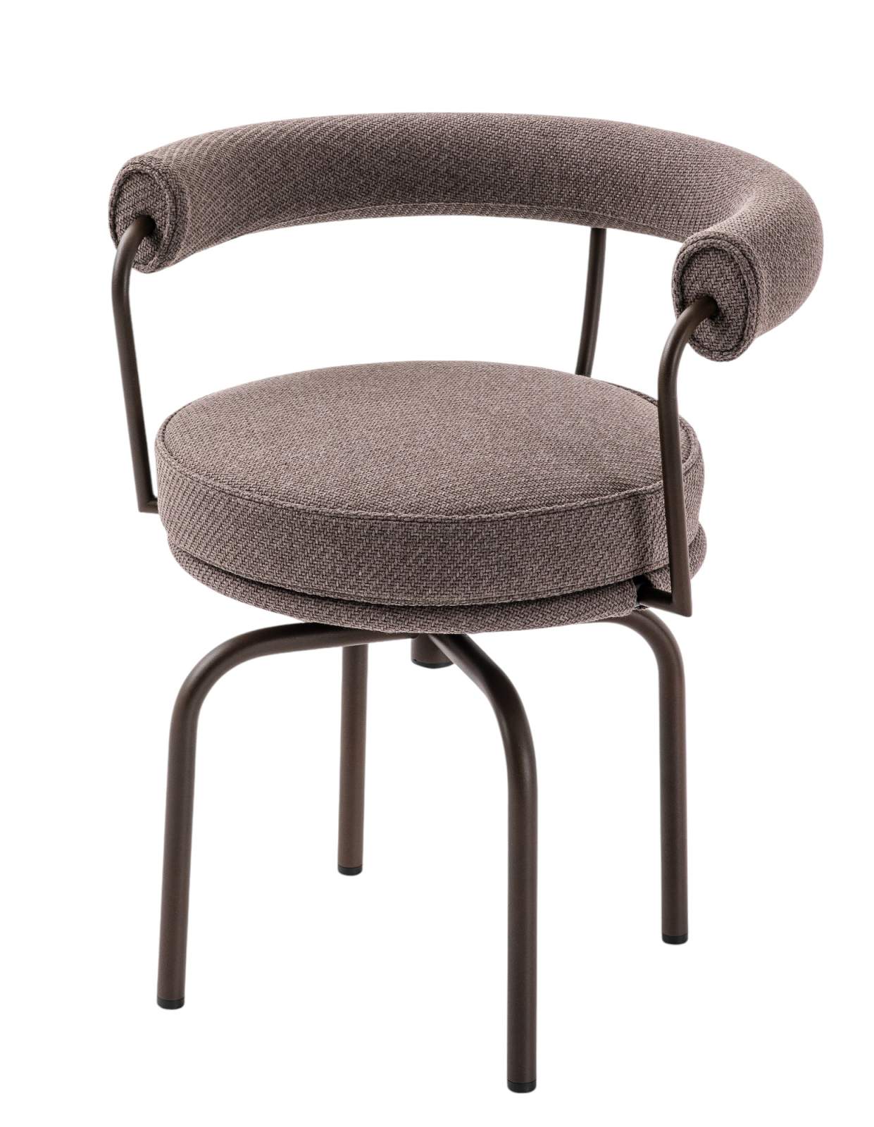 Brauner 7 Fauteuil Tournant Drehsessel von Cassina für den Außenbereich, mit Stoffbezug und Metallgestell.