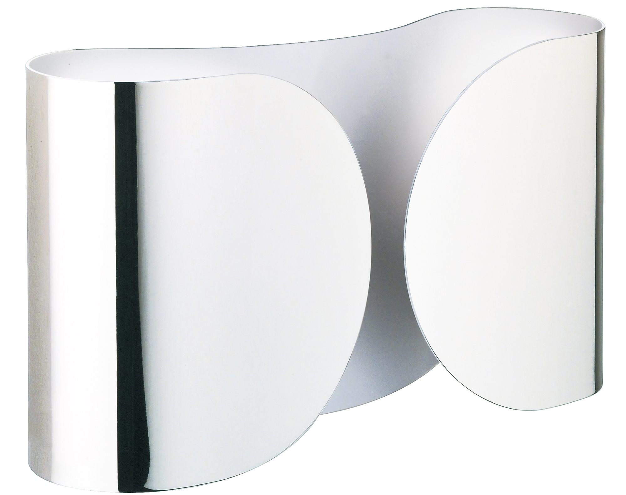 Foglio Wandleuchte Chrom von Flos: Moderne, gebogene Wandlampe aus glänzendem Chrom.