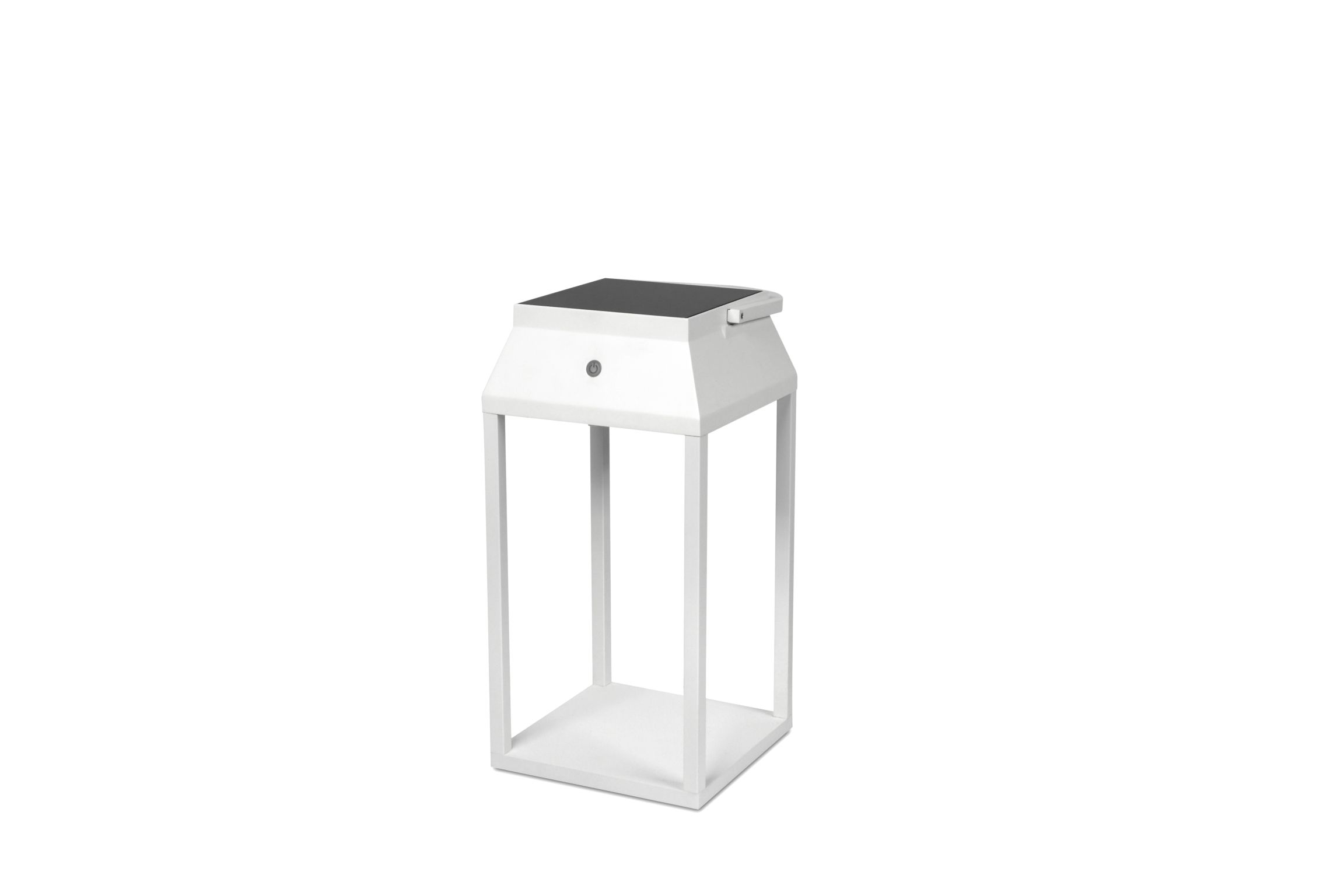 Weiße Moree Solar Laterne Louis 36 für den Außenbereich, modernes Design.