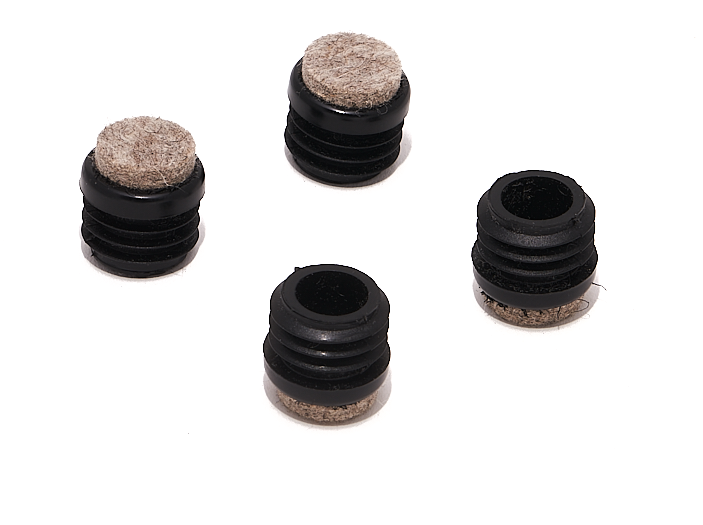 Vier Filzgleiter für Hartböden, passend für Eiermann Tischgestelle von Richard Lampert.