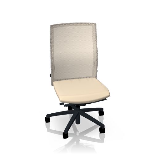 OKAY.II Drehstuhl von König+Neurath mit Netzrückenlehne und beigem Sitzpolster, ideal für Büro und Homeoffice.