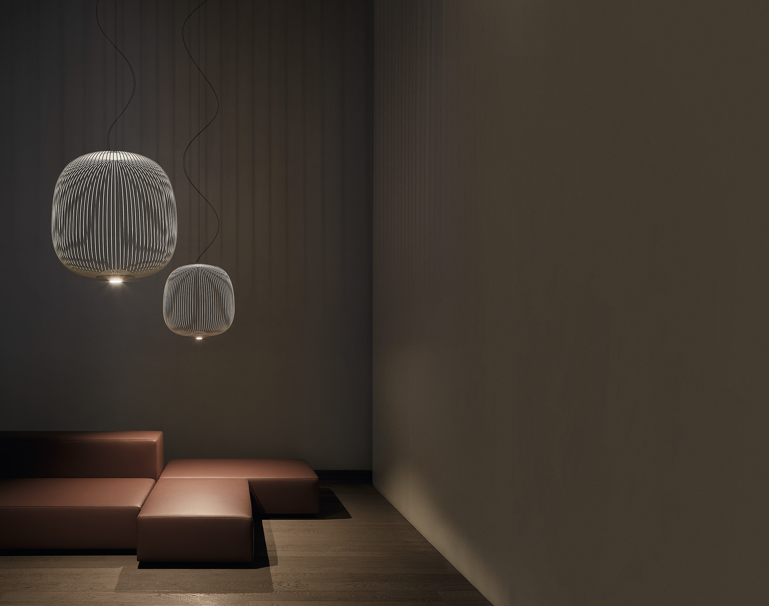 Spokes 2 LED Pendelleuchte Foscarini Weiss