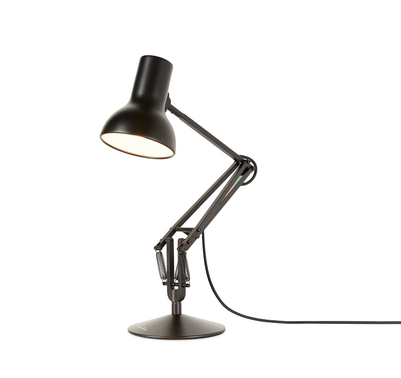 Schwarze Type 75 Mini Anglepoise Tischleuchte, Paul Smith Edition 5, verstellbare Schreibtischlampe für Büro und Zuhause.