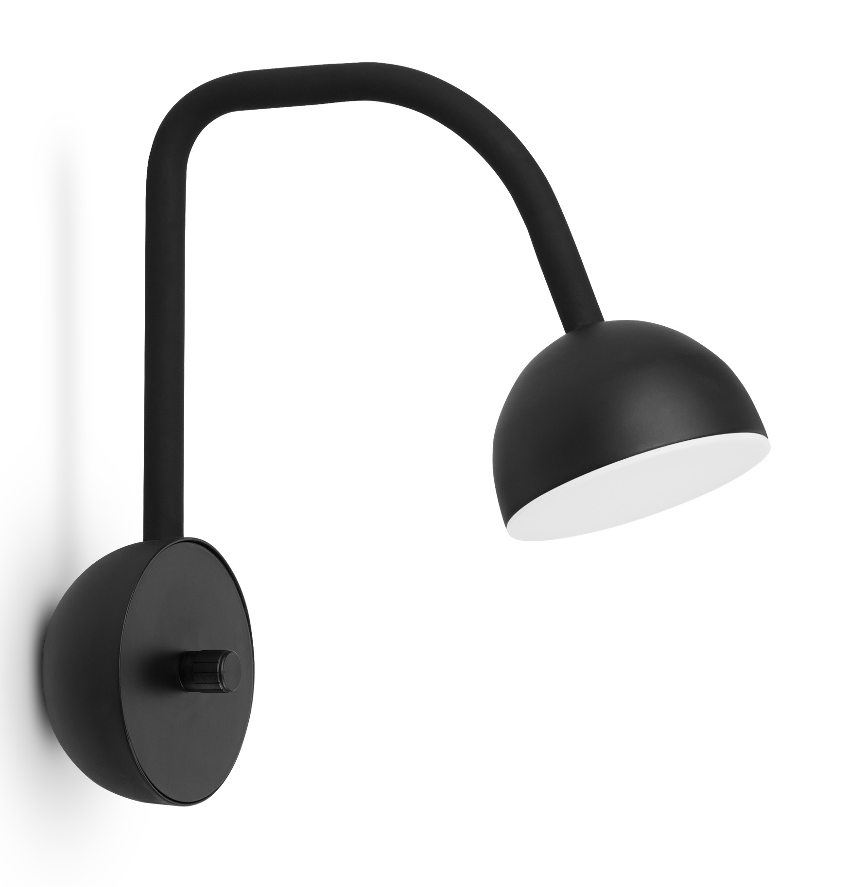 Schwarze Blush LED Wandleuchte von Northern, moderne Innenbeleuchtung mit schwenkbarem Lampenkopf und Dimmer.