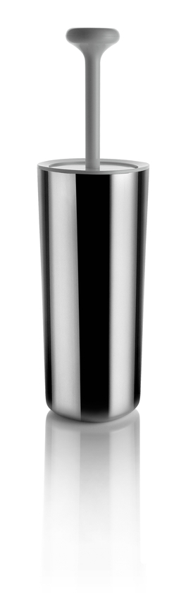 Alessi Birillo Toilettenbürste aus Edelstahl mit grauem Griff für moderne Badezimmer.