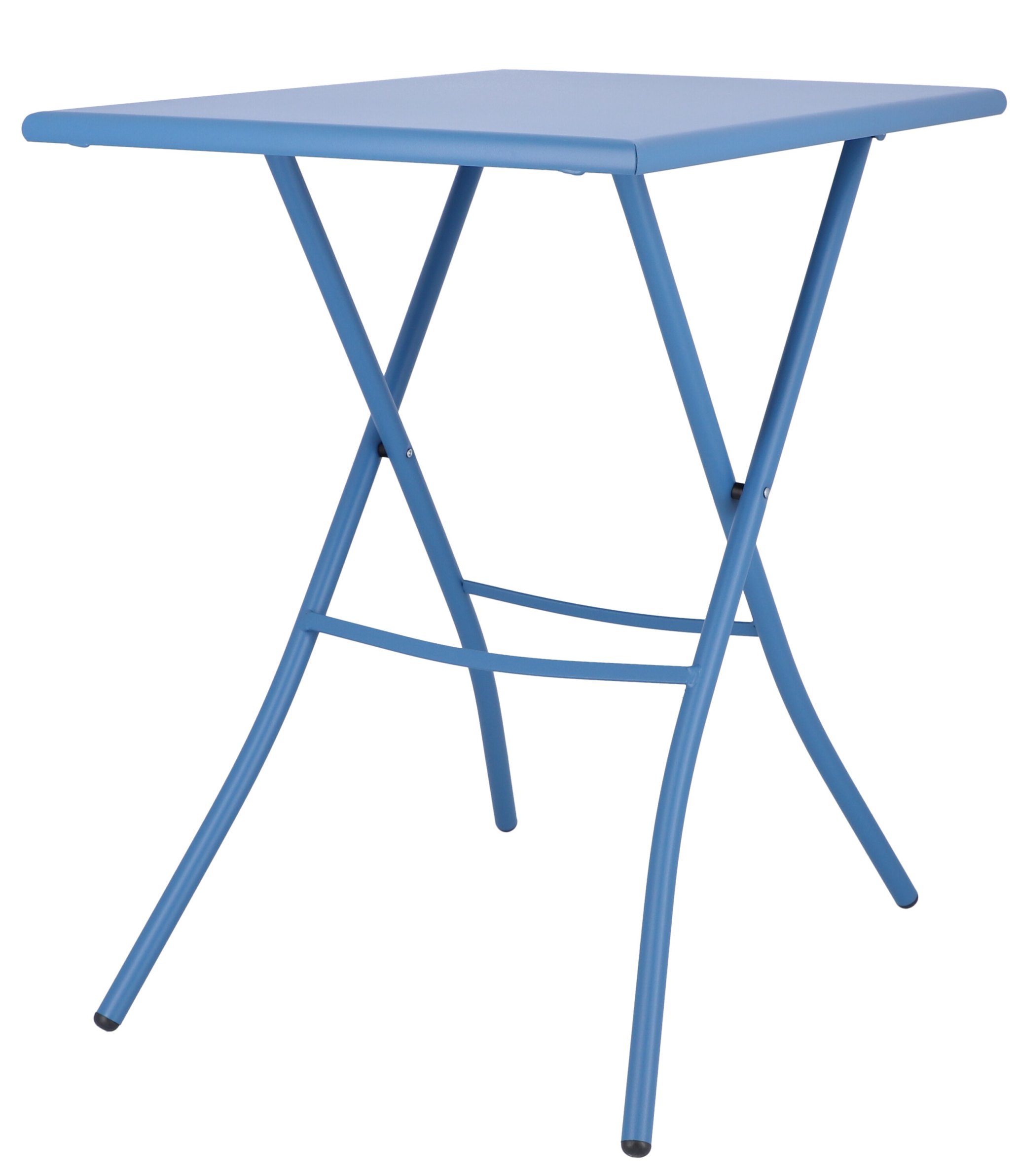 Blauer Fiam Sirio Klapptisch von Jan Kurtz, ideal für den Outdoor-Bereich. Kompakter Gartentisch.