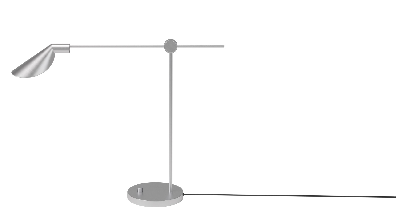 Silberne MS Series Tischleuchte von Fritz Hansen, modernes Design für Schreibtisch und Nachttisch.