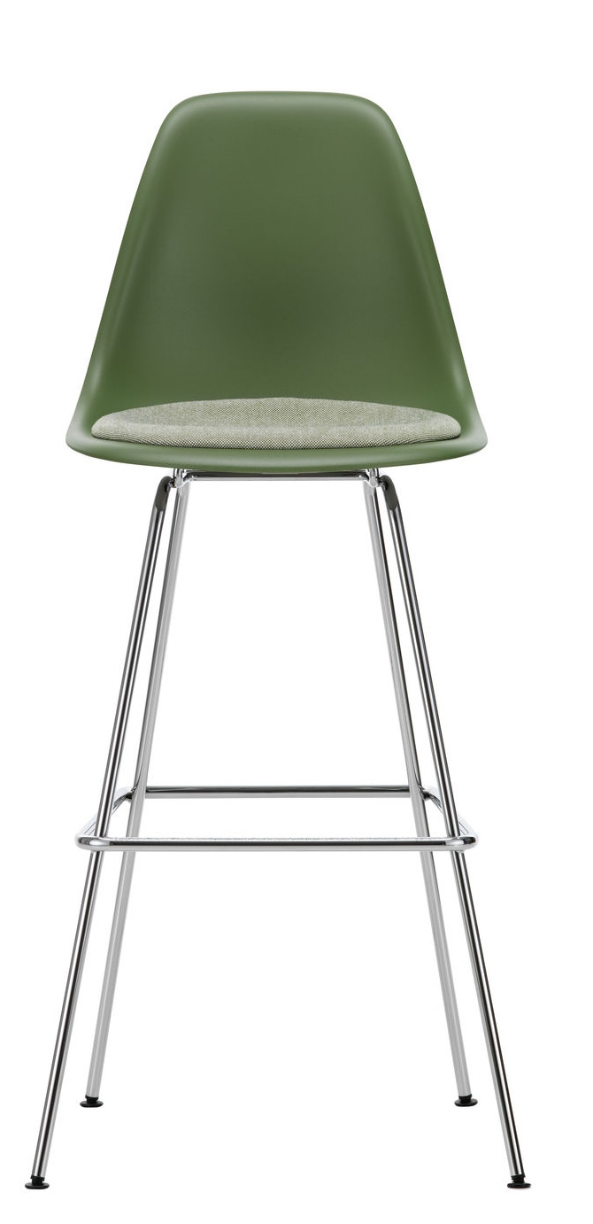 Eames Plastic Bar Stool Barhocker High mit Sitzpolster Vitra