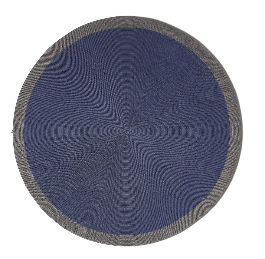 Circus Teppich Ø 300 cm Outdoor Cassina Blau mit grauem Rand