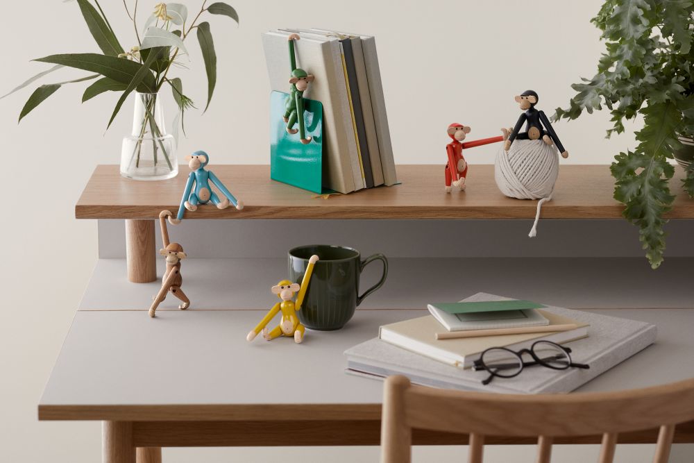 Affe Mini farbig Kay Bojesen Vintage Gelb