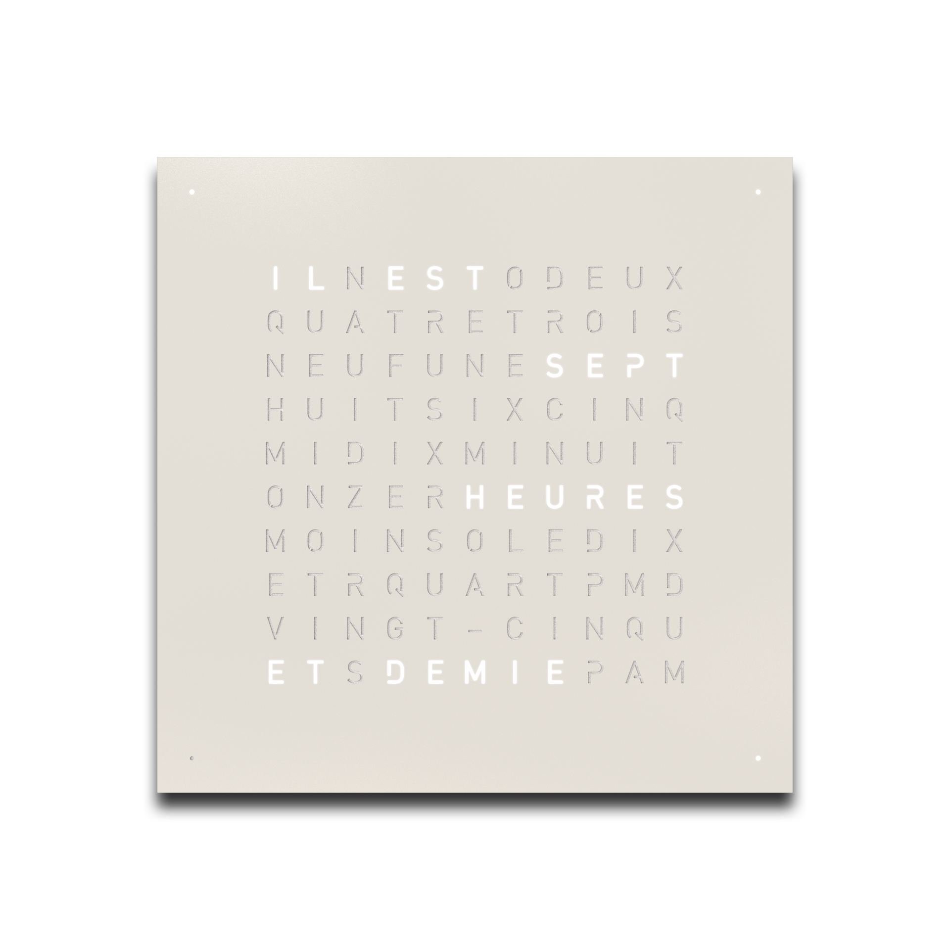 Frontcover für Earth 45 Wanduhr / Zeitobjekt Französisch QLOCKTWO
