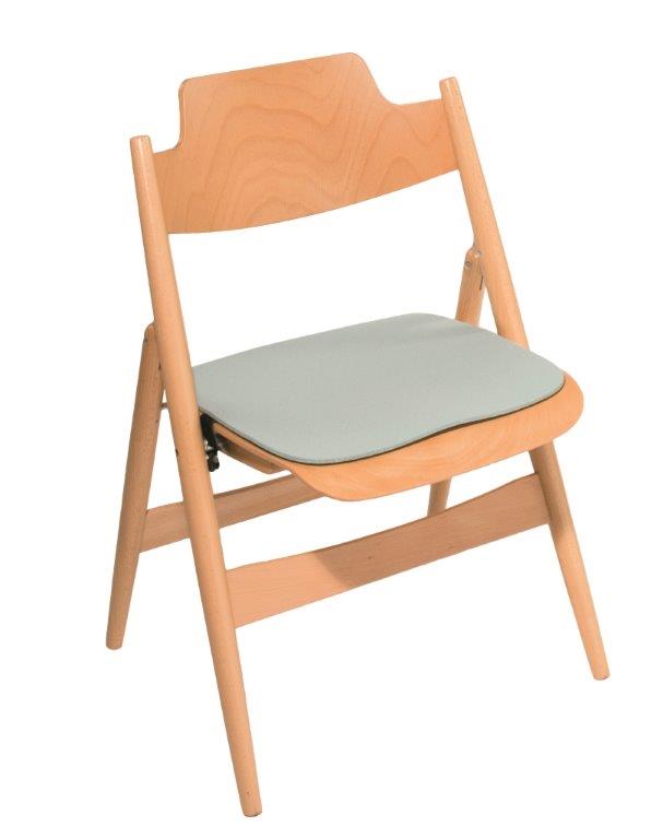 Holzstuhl mit Filzauflage für Sitzkomfort. Passend für Eiermann Stuhl SE 18.