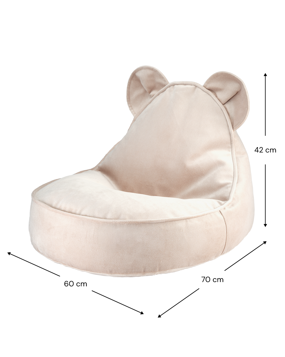 Teddy Kindersitzsack Samt staubiges Beige Wigiwama