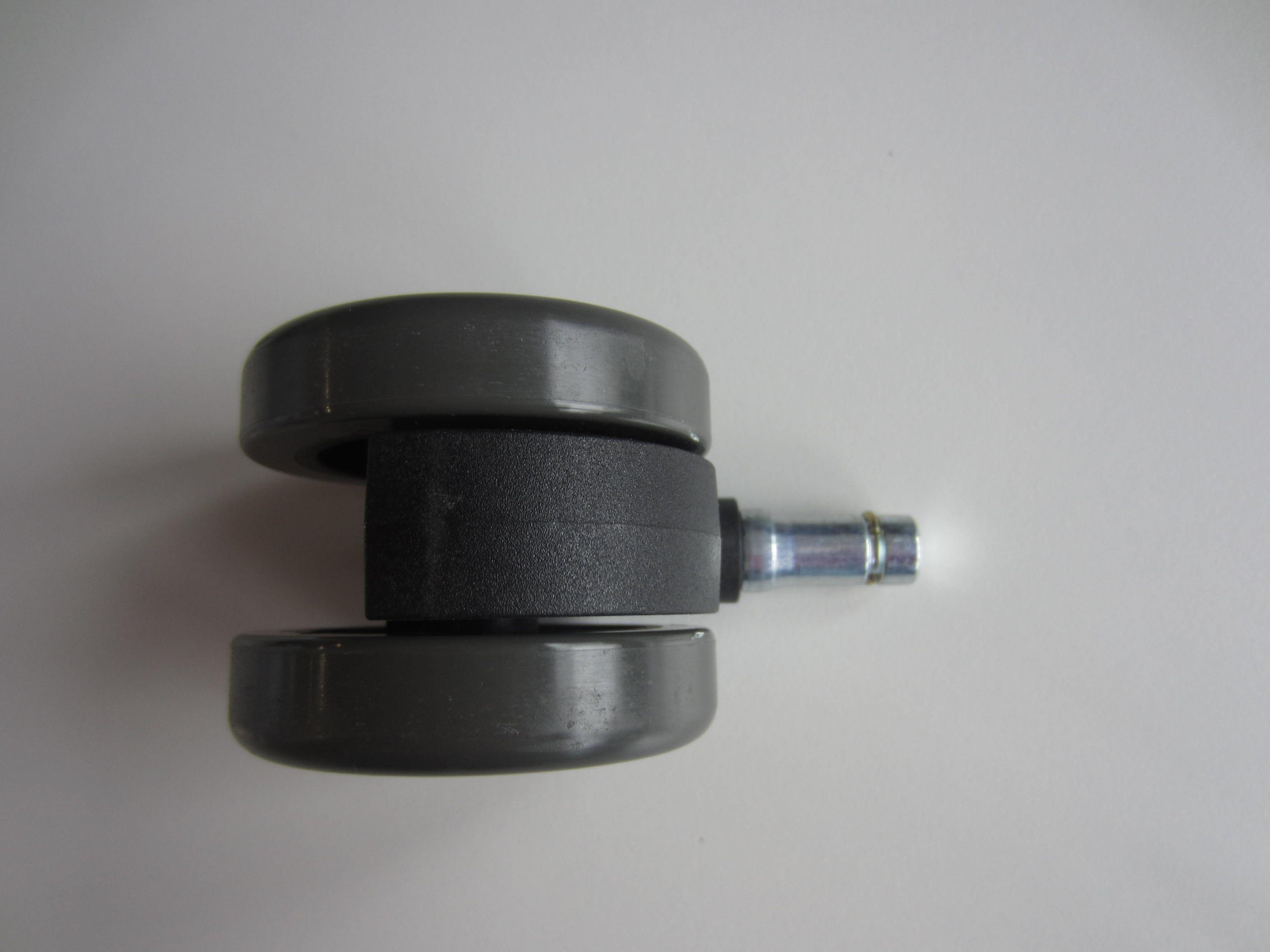 Vitra MedaPal Drehstuhlrolle, ø 60mm, graue Doppelrolle mit Stift für Bürostuhl, Ersatzteil.