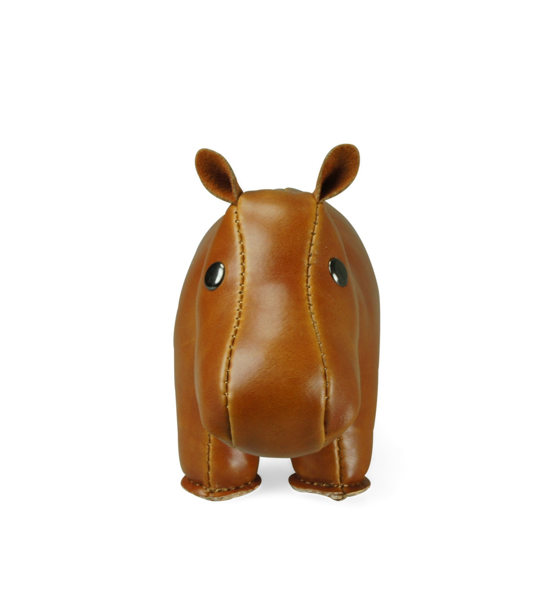Briefbeschwerer Nilpferd von Züny in Tan und Weiß, ein dekoratives Accessoire für Schreibtisch und Büro.