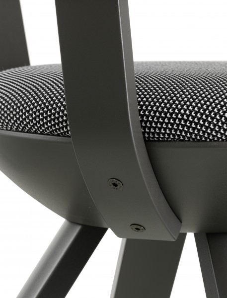 asphalt lackiert / Stoff schwarz/weiß