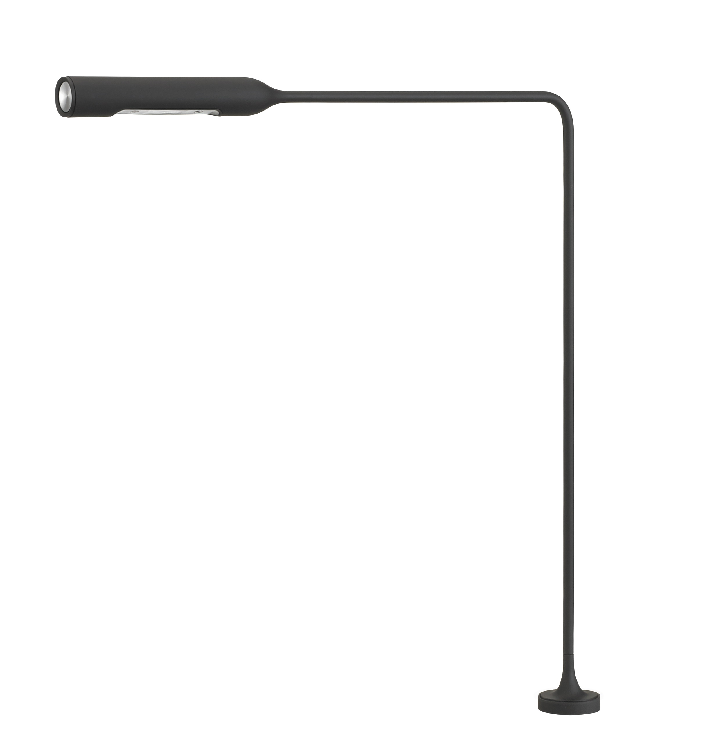 Schwarze Flo Schreibtischleuchte mit LED-Technologie. Moderne Büroleuchte für ergonomisches Arbeiten und stilvolles Design.