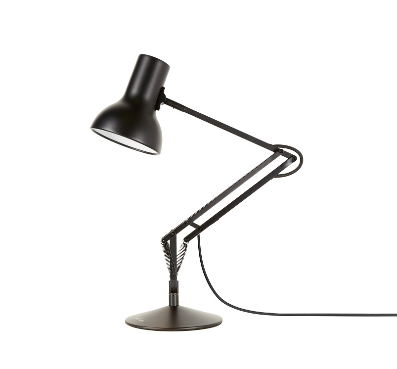 Schwarze Type 75 Mini Tischleuchte von Anglepoise, einstellbare Schreibtischlampe für Büro und Zuhause.