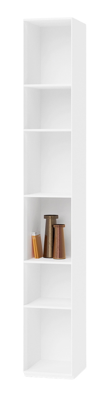 Weißes Piure Nex Pur Regal mit offenen Fächern, minimalistisches Design für Wohnzimmer und Büro.