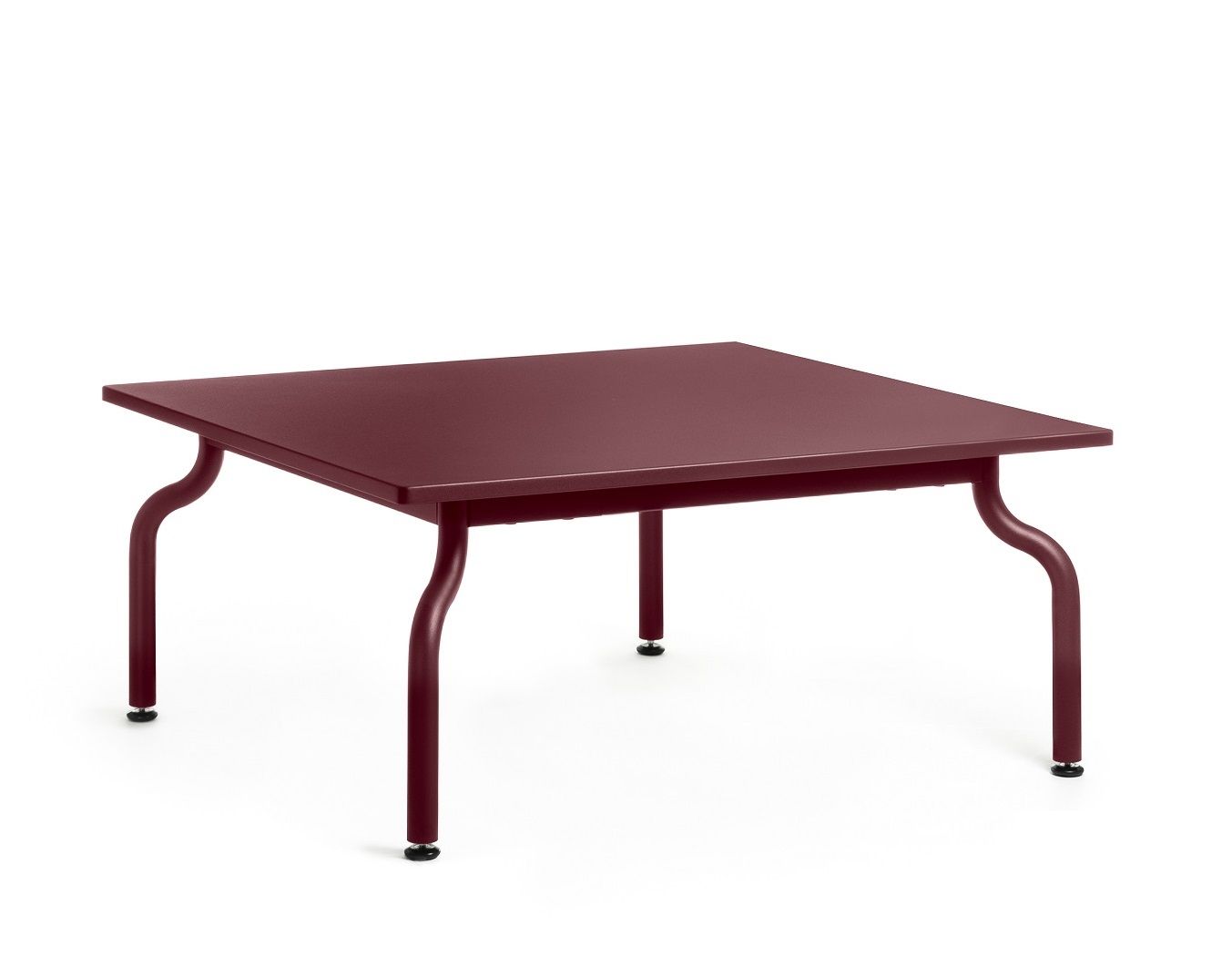 Burgunderroter South Outdoor Couchtisch von Magis, quadratisch, für Garten und Terrasse.