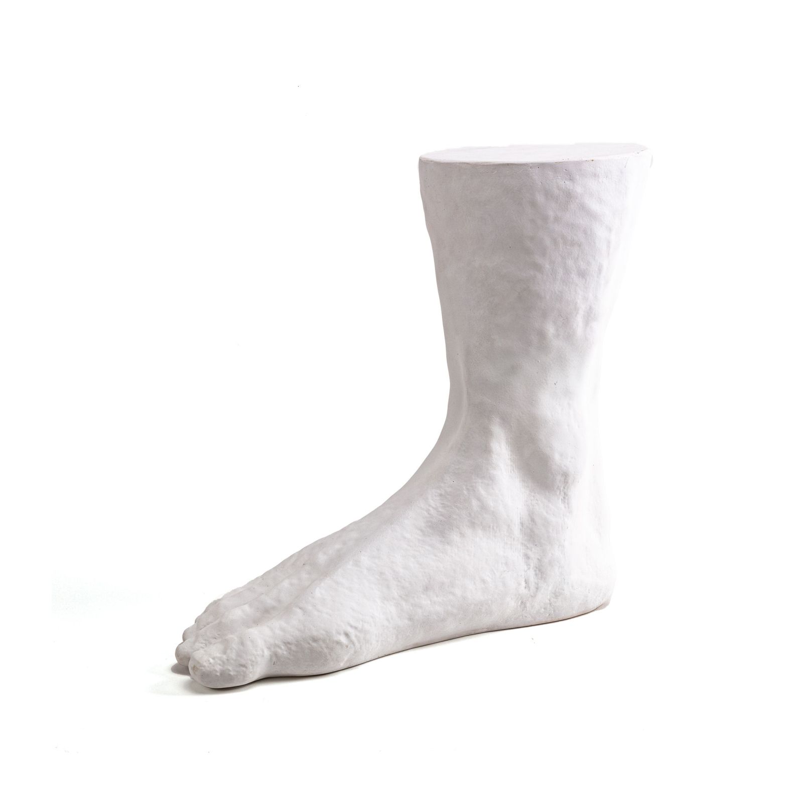 Weißer Colossus Beistelltisch von Seletti in Form eines Fußes, moderne Möbel und Deko.