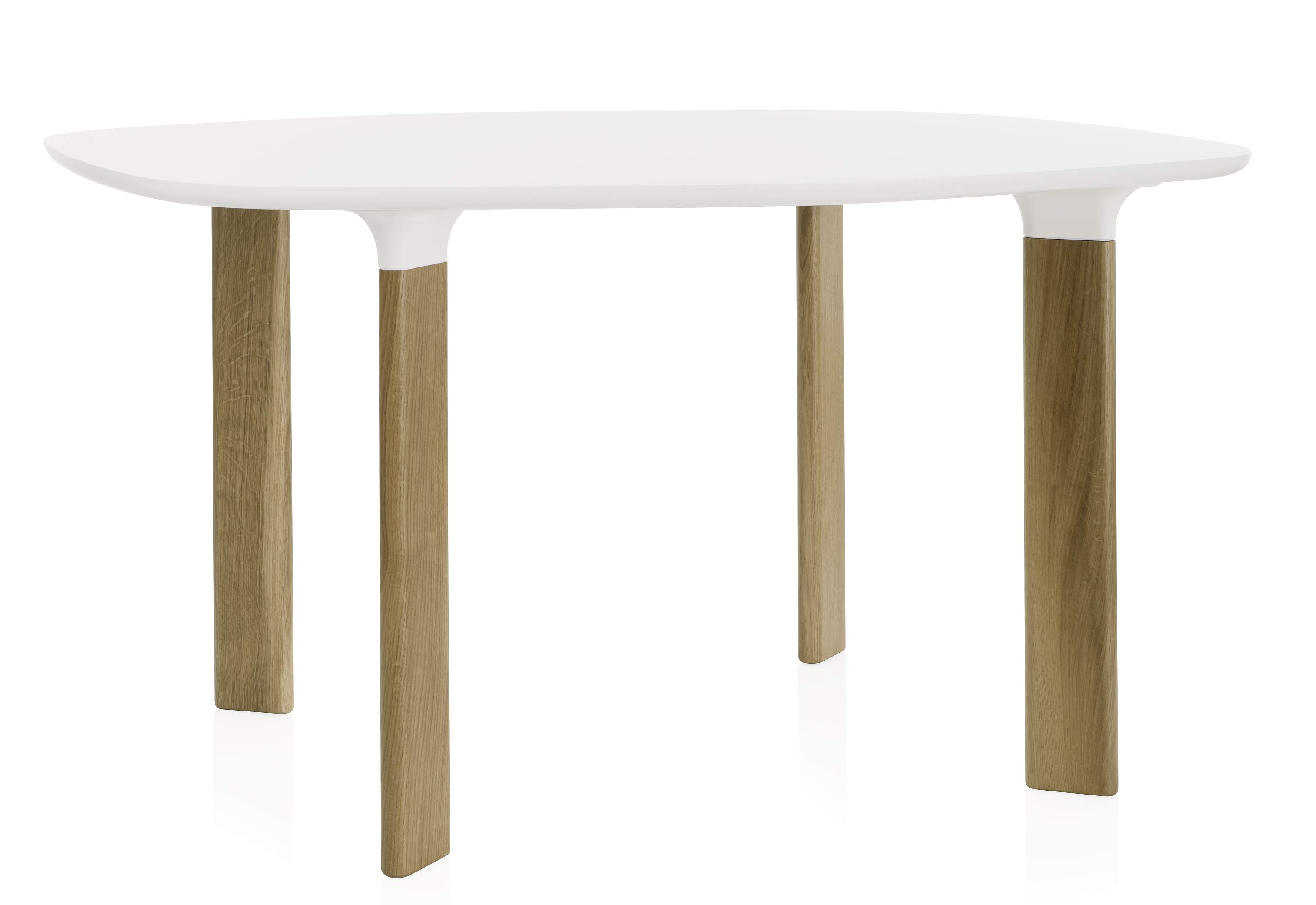 Weißer Analog Tisch von Fritz Hansen mit Holzbeinen, moderner Esstisch für Esszimmer und Küche.