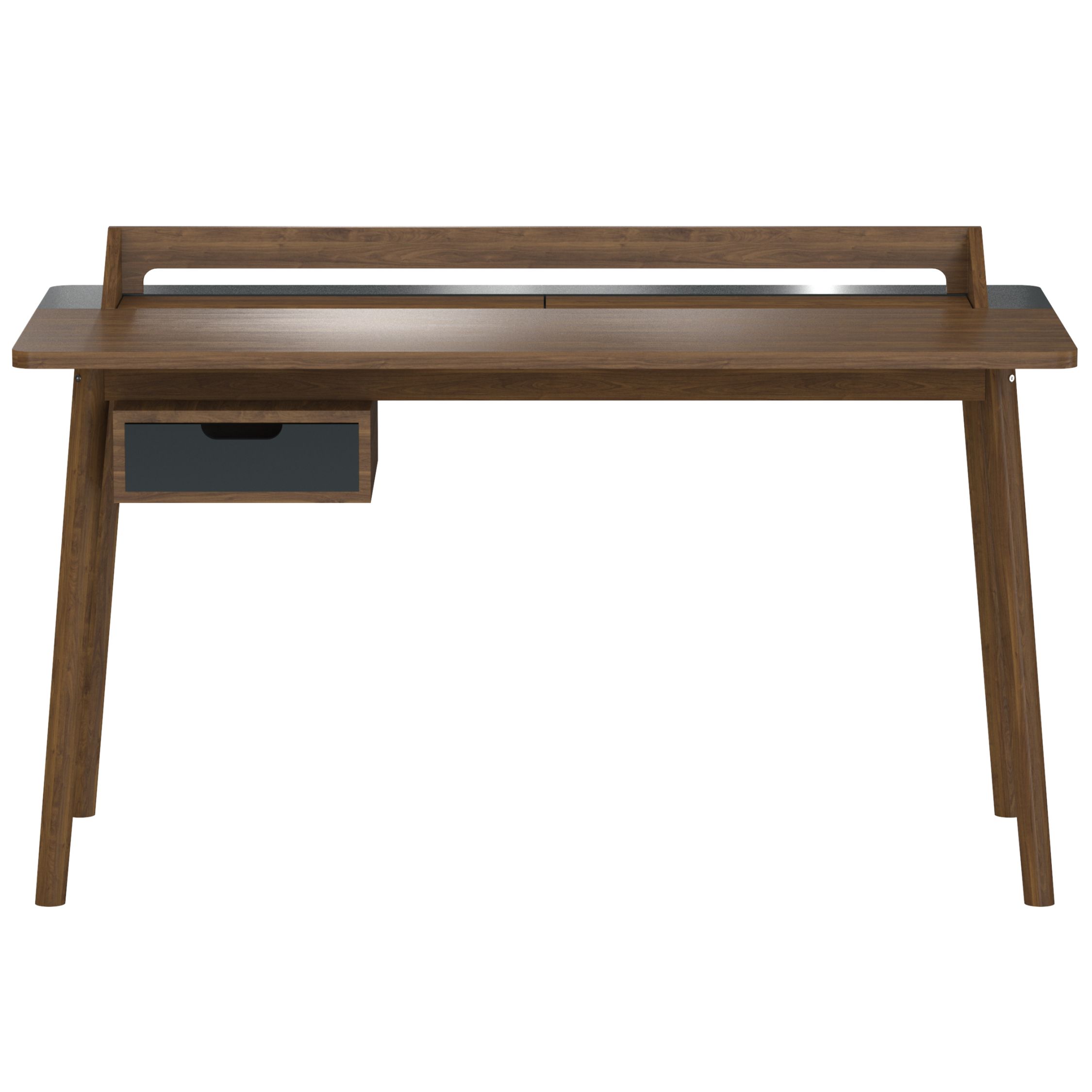 Honoré Schreibtisch aus Walnuss Holz von Hartô mit Schublade und Ablage.